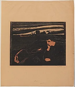Aften. Ved stranden (Melankoli) by Edvard Munch