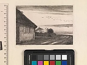 Aftenlandskab fra Hellebæk by Carl Bloch