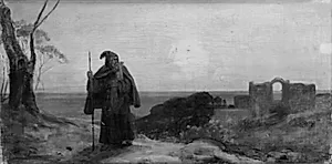 Aftenstemning med en gammel munk by Franz Ludwig Catel
