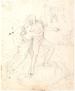 Alcyone tager afsked med sin mand by C.G. Kratzenstein Stub
