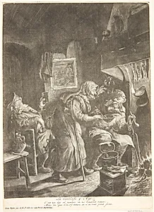 Alderdom by Cornelis Dusart