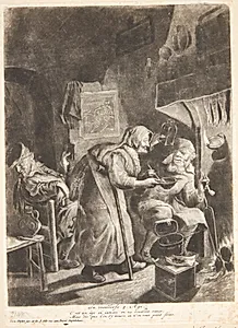 Alderdom by Cornelis Dusart