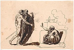 Alexanders sendebud hos den persiske filosof by Nicolai Abildgaard