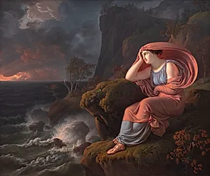 Alkyone venter forgæves sin bortrejste ægtefælle by C.G. Kratzenstein Stub