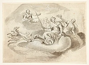 Allegori med Philomelus(?) by Ubekendt