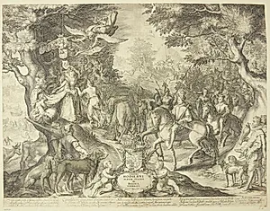 Allegori over De Forenede Nederlandes blomstringstid by Jan Saenredam