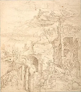 Allegori over troens magt by Maarten van Heemskerck
