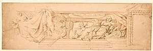 Allegori på evigheden med Medicis våbenskjold by Pietro Paolo Baldini