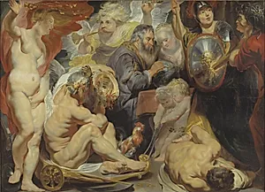 Allegori på videnskaben. Minerva og Cronus beskytter videnskaben mod misundelse og uvidenhed