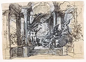 Allegorisk scene by Francesco la Marra