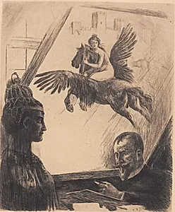Allegorisk selvportræt by Hans Nikolaj Hansen