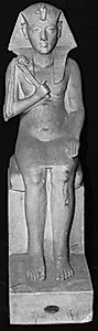 Amenophis IV siddende på trone (1365-1349 f.Kr.) by Ubekendt