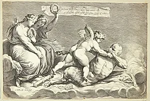 Amor besejrer Pan by Jacob Matham