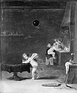 Amor der smelter penge by David Teniers (II)