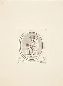 Amor kultiverer en myrte by Madame de Pompadour