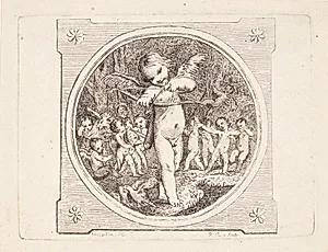 Amor med bue og pil by Marguerite Louise De Lorme du Ronseray