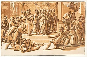 Ananias' død by Ugo da Carpi
