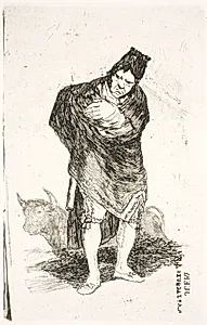 Andalusisk smugler, med tyr (El embozado / El torero anciano) by Francisco de Goya
