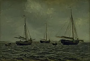 Ankerliggere. Korshavn by Fritz Syberg