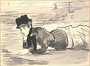 Annabel Lee. Kvinde liggende på stranden