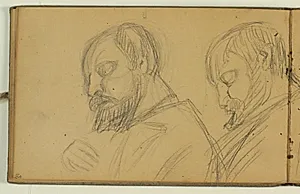 Ansigtsstudier af sovende mand by Niels Larsen Stevns