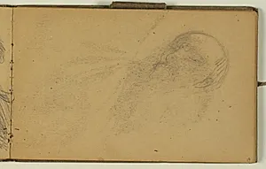 Ansigtsstudier af sovende mand by Niels Larsen Stevns
