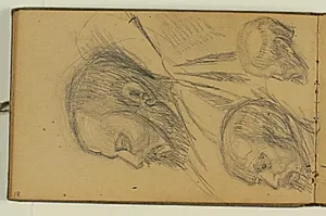 Ansigtsstudier af sovende mand by Niels Larsen Stevns