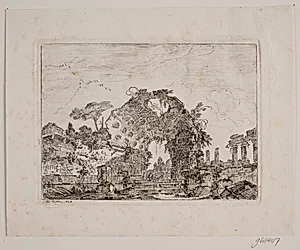 Antikke runiner af et tempel by Jens Petersen Lund