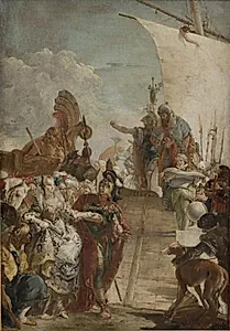 Antonius fører Kleopatra om bord by Giovanni Battista Tiepolo