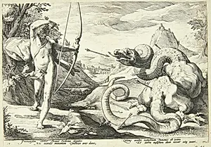 Apollon dræber Python by Ubekendt