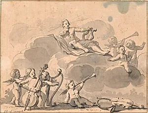 Apollon og musicerende genier by Jens Juel