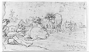 Apollon vogter sit kvæg by Giuseppe Agellio
