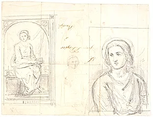 Apostelen Johannes. T.h.: studie af samme figur by Dankvart Dreyer