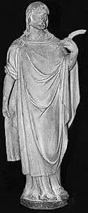 Apostlen Bartholomæus med kniv i v. hånd. 14 statuetter fra St. Sebaldus kirken, Nürnberg, helgenskrin: de 12 apostle, samt portræt af Peter Vischer og St. Sebaldus by Ubekendt