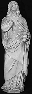 Apostlen Johannes med kalken i v. hånd. 14 statuetter fra St. Sebaldus kirken, Nürnberg, helgenskrin: de 12 apostle, samt portræt af Peter Vischer og St. Sebaldus by Ubekendt
