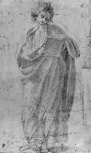 Apostlen Johannes stående med en bog by Cigoli
