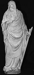 Apostlen Matthæus med økse i v. hånd. 14 statuetter fra St. Sebaldus kirken, Nürnberg, helgenskrin: de 12 apostle, samt portræt af Peter Vischer og St. Sebaldus by Ubekendt