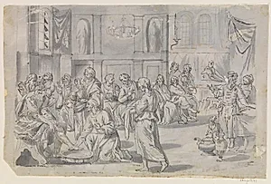 Apostlen Peters fodvaskning by Caspar Menneler