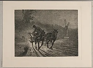 Arbejdsvogn. Aften by Søren Lund