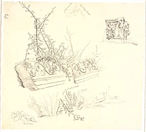 Arkitektoniske fragmenter. 1840(?) by Christen Købke
