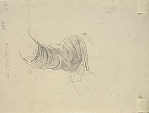 Armstudie til det 1846-48 malte osteribillede by Wilhelm Marstrand