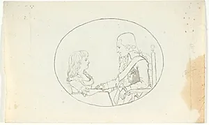 Arveprins Frederik med arveprinsen (Chr. VIII) by Gerhard Ludvig Lahde