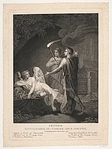 Arveprins Frederik vækker Fama. Allegori over mindesmærkerne på Jægerspris by Georg Haas