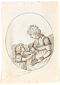 Arveprinsesse Sofie Frederikke med arveprinsen (Chr. VIII) by Gerhard Ludvig Lahde