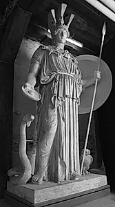 Athena-Medici, rekonstruktion Amelung-Rizzo af torso i Paris, med hoved i Wien by Ubekendt