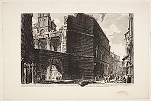 Augustus' forum, tidligere kaldet Nerva' forum by Giovanni Battista Piranesi