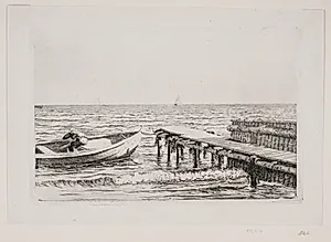Båden ved broen by Carl Bloch