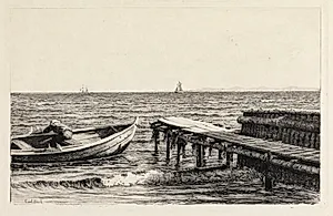 Båden ved broen by Carl Bloch