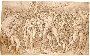 Bakkanal med Silén by Andrea Mantegna