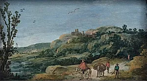 Bakket landskab by Esaias van de Velde